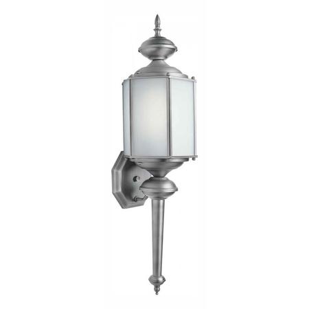FORTE One Light Olde Nickel Frosted Seeded Panels Glass Wall Lantern 10021-01-54